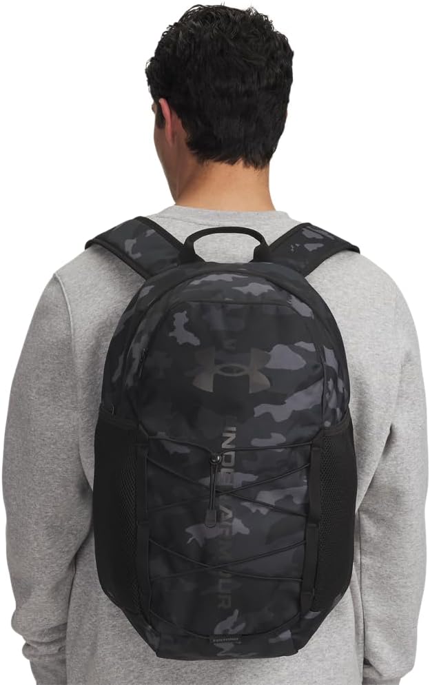 Under Armour Unisex Hustle Sport 6.0 Backpack, (002) Black/Metallic Black, One Size Fits Most
