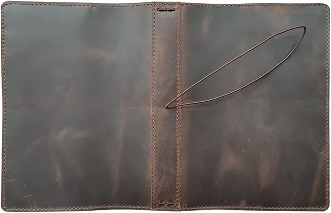 newestor Travelers Notebook Cover with Inner Pockets, Card Slots and Pen Holder, A5 Size, Dark Brown