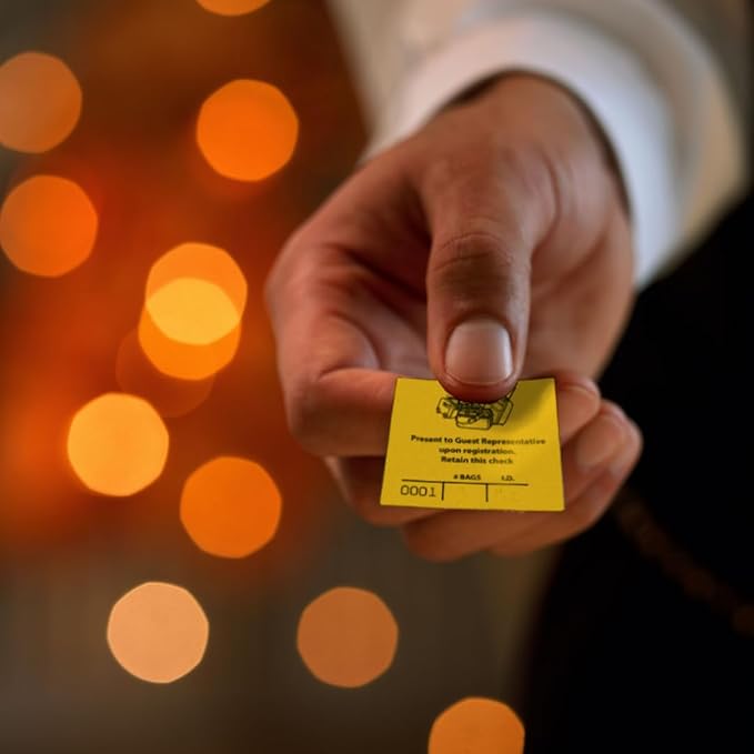 Front Desk Supply Hotel Luggage Claim Tags with Numbered Stickers & Tear-Off Claim Ticket – High-Visibility Baggage Management Tags for Hotels, Group Travel, Valet & Guest Storage – 1,000 Pack