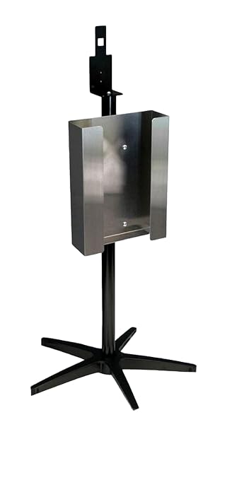Omnimed Mobile Hand Sanitizer and Glove Stand, Stainless Steel Triple Glove Box Holder, Sanitizing Dispenser (W/Out Casters)