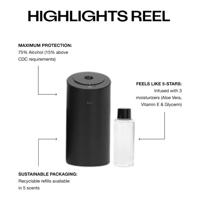 DRIVE Automatic Touchless Mist Sanitizer For Cars, Trucks, Vans - Fits Standard Cup Holders - 75% Alchohol, Moisutrizing, Scented (Lakeside)