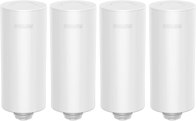 PHILIPS 4 Pack Plus Filter Cartridges ADD566, Replacement Filter Cartridges for Instant Water Filter Pitcher ADD5902 ADD5903 ADD5912 ADD5913,Reduces 46 impurities & 99% of Lead,1 Filter for 3 Months