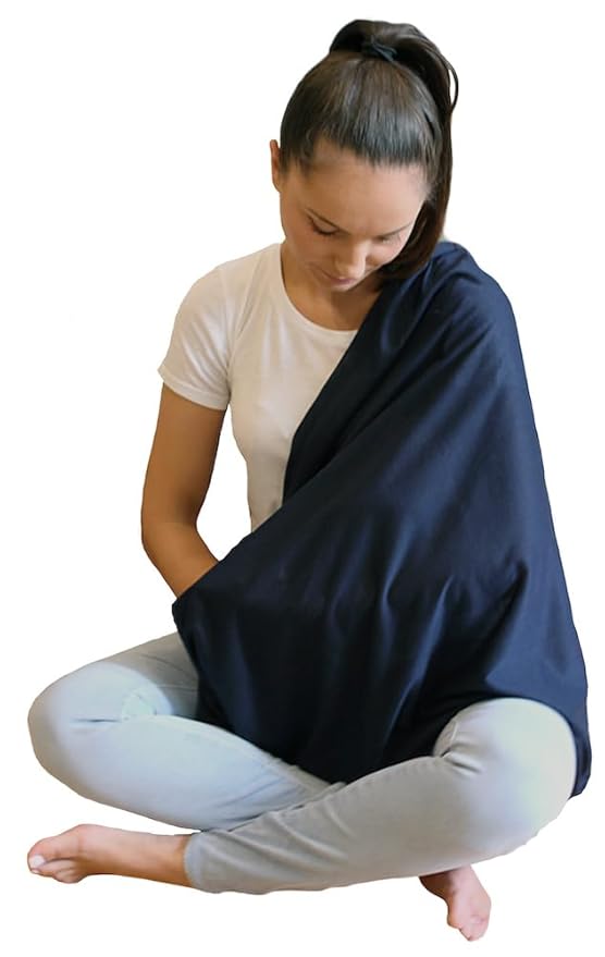 3 Pack Nursing Covers for Breastfeeding – Soft Infinity Scarf, Privacy Cover-Up Shawl – Lightweight, Breathable Nursing Wrap (Navy Blue, Grey, Black)