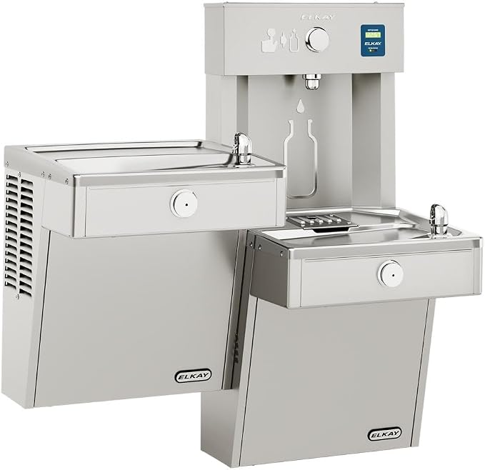 Elkay ezH2O Bottle Filling Station &, Bi-Level Cooler Filtered Non-Refrigerated Stainless