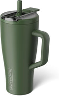 BrüMate Era Flip 30oz Tumbler with 100% Leakproof Covered Straw Lid | Hygienic Covered Straw | Insulated Stainless Steel Water Bottle with Handle | Cup Holder Friendly | BPA-Free (OD Green)