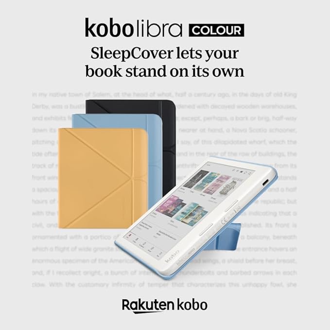 Kobo Libra Colour SleepCover Case | Butter Yellow | Sleep/Wake Technology | Built-in 2-Way Stand | Vegan Leather | Compatible with 7” Kobo Libra Colour eReader