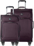 Skyway Epic Softside 2-Piece Luggage Set - Lightweight Suitcase with Wheels | TSA Approved Travel Bag | Spinner Suitcase | Luggage Set with Telescoping Handle, 20", & 24", Plum