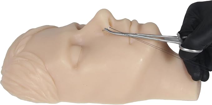 JUYO VONSAN Injection Training Mannequin Face Silicone Head Facial Injection Face Nose Model （Not TPE） for Piercing Tattoo Practice Medical Student (Woman Head)