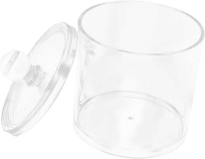 Unomor 3pcs Bathroom Jar Lid Cotton Swab Holder Organizer Cotton Pad Dispenser Storage Box