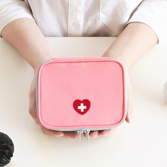Pink Portable First Aid Kit, Mini Outdoor First Aid Kit Bag, Travel Portable Medicine Organizer Emergency Kit First Aid Kits, Mini Emergency Medical Bag Office, Travel, Camping, Sports, School