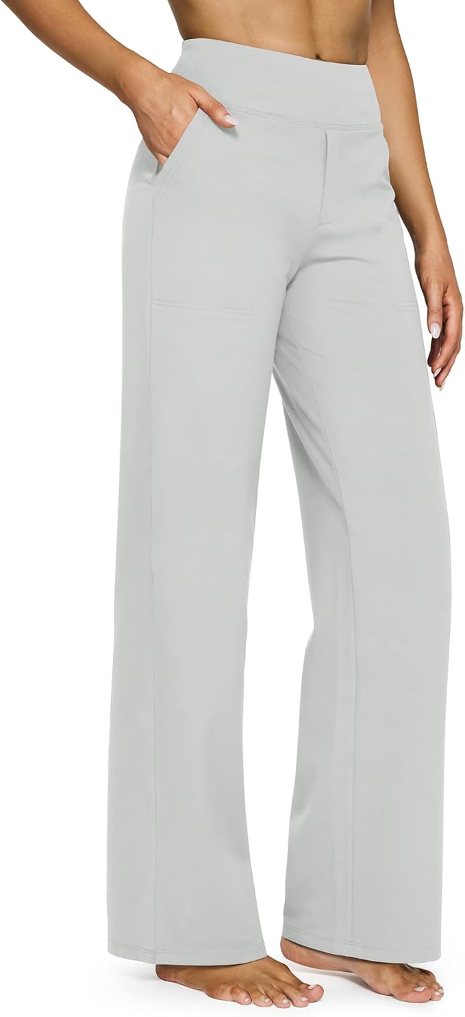G4Free EverGoing Yoga Pants Women Wide Leg Pants with Pockets High Waist Stretch Dress Casual Sweatpants Petite/Regular/Tall