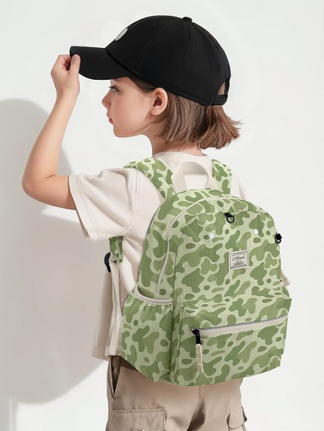 atgark Corduroy Toddler Backpack for Boys 2-5: Preschool Backpack for Boys