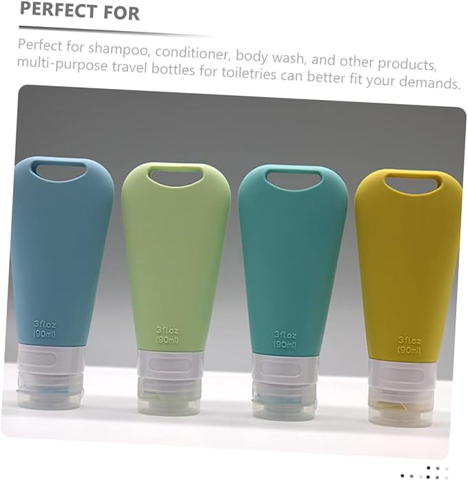Cabilock 6pcs Travel Shampoo and Lotion Container Set Silicone Travel Bottles for Toiletries Versatile Squeeze Bottles for Shampoo Body Wash and Conditioner for Essentials