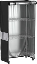 Wire Shelving Storage Cover Waterproof Dustproof Clear Window 600D 36x18x72 | garage kitchen basement storage, protects items from dust dirt and moisture, easy maintenance