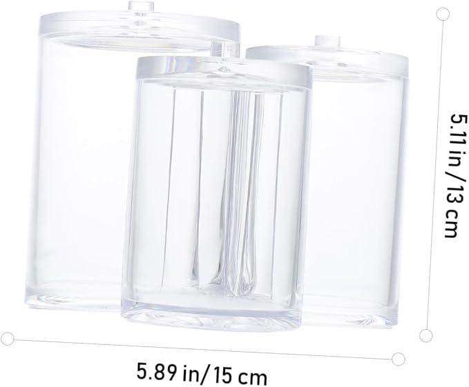 OUNONA 2pcs Bathroom Storage Organizer Box Cotton Swabs Container Cotton Rounds Reusable Holder
