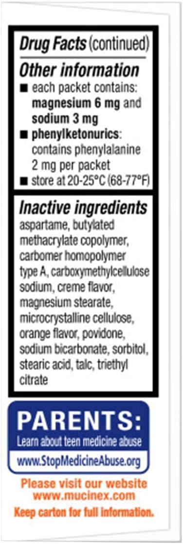 Mucinex Children's Chest Congestion Expectorant and Cough Suppressant Mini-Melts, Orange Cream, 12 Count (Packaging May Vary)