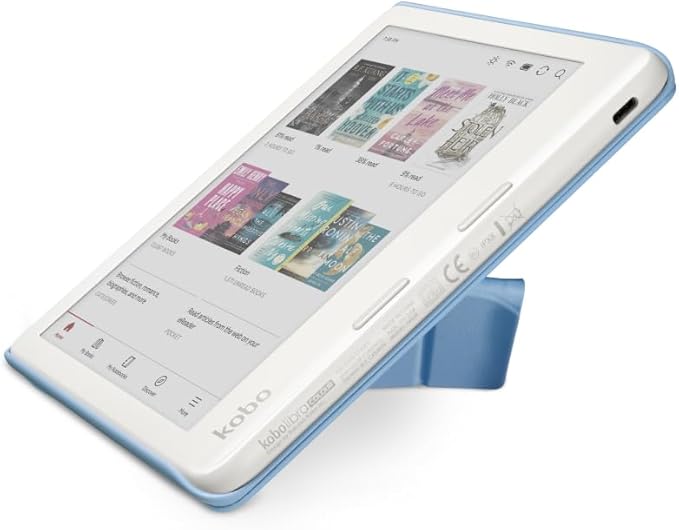Kobo Libra Colour SleepCover Case | Dusk Blue | Sleep/Wake Technology | Built-in 2-Way Stand | Vegan Leather | Compatible with 7” Kobo Libra Colour eReader