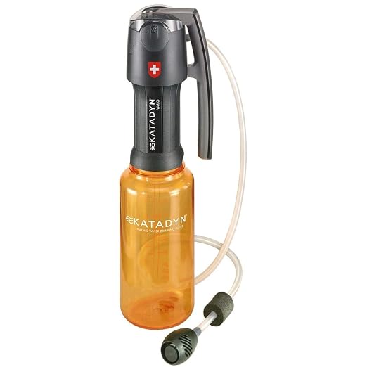 Katadyn Vario Dual Mode Hand Pump Water Filter for Camping, Backpacking & Hiking - Portable & Lightweight Water Filtration System for Survival, Easy to Use - 2L Per Minute, 15 oz