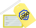 10 Pack - Bulk Custom Luggage Tags - Heavy Duty Personalized Bag Tag for Suitcases or Backpack - Hard Plastic - Add Company Logo, School I’D, Photo - Quality & Detail UV Print - Specialist ID (Yellow)
