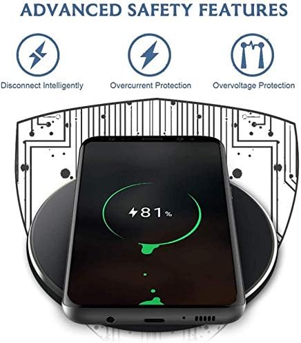 SCDWireless 15W Wireless Charger Fast Charging Pad Slim for Galaxy S21,Plus,Ultra - Quick Charge Compatible with Samsung Galaxy S21,Plus,Ultra,Black,SC-SC78255Z4Y-392