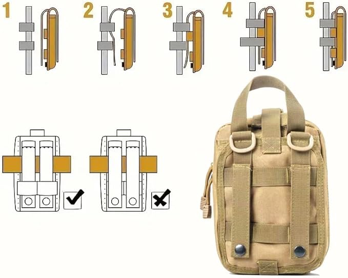 293Pcs/set - First Aid Kit Molle Pouches Emergency Survival Kit Suitable for Outdoor Activities, Home, School, Hiking, Car Travel and Camping - Quick Response First Aid Essentials (CP)