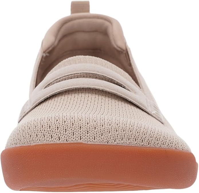 WHITIN Women's Round Toe Slip On Penny Loafers | Wide Barefoot Flats with Breathable Knit