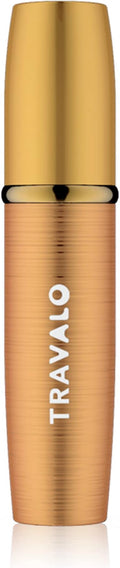 Travalo LUX Perfume Atomizer - Leak-Proof and TSA Approved for Air Travel - Reusable Airtight Easy Fill Mini Pump Sprayer - Lightweight Portable - Brushed Polished Metal Alloy Outer Shell - Gold