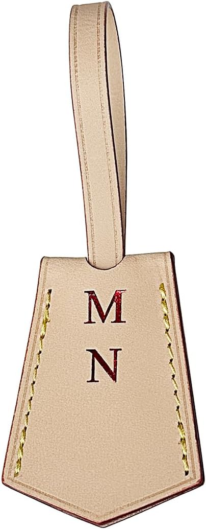 Vachetta Leather Personalized Luggage Tags Customized Charms for suitcases Monogram Tags Initials on Tags Premium Leather Unique Travel Gifts for Speedy Neverfull Handbags(Model B)