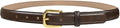 Genuine Full-Grain Cowhide Leather Dress Belt Solid Brass Gold Buckle 1-3/8'' or 1" Wide