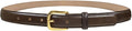 Genuine Full-Grain Cowhide Leather Dress Belt Solid Brass Gold Buckle 1-3/8'' or 1" Wide