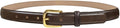 Genuine Full-Grain Cowhide Leather Dress Belt Solid Brass Gold Buckle 1-3/8'' or 1" Wide
