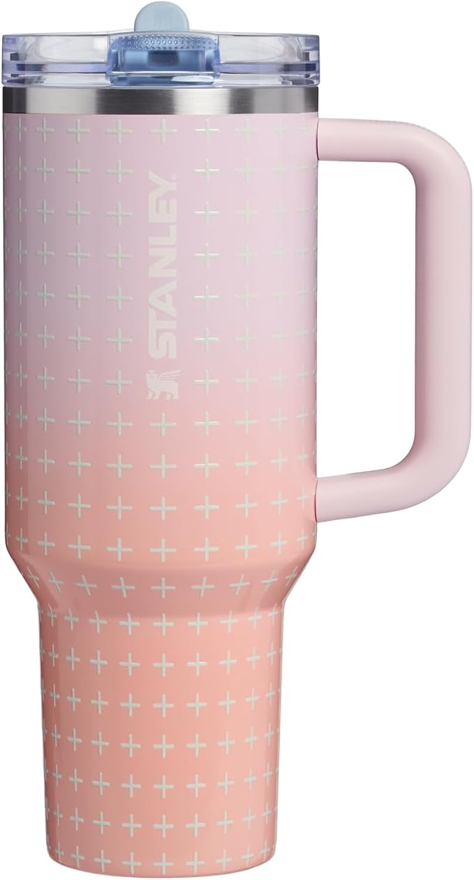 STANLEY Quencher ProTour Flip Straw Tumbler with Leakproof Lid 40 oz | Built-In Straw & Handle | Cupholder Compatible for Travel | Insulated Stainless Steel Cup | BPA-Free | Sorbet Plus