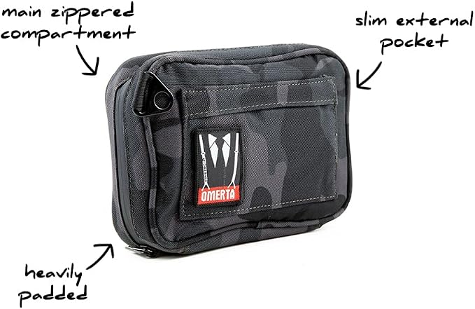 DIME BAGS Odor Sealing Padded Pouch, Carbon-Lined Smell Blocking Bag with Protective Interior for Glass & Gear, Water-Resistant Exterior, Low-Profile & Discreet (10 Inch, Camo)