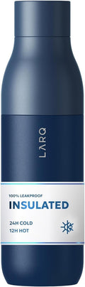 LARQ Twist Top — Reusable Insulated Stainless Steel Water Bottle, Metal Water Bottle for Men, Women, Kids, 100% Leakproof, BPA Free, No Straw — Travel, Gym, Office, School — 17 oz, Monaco Blue
