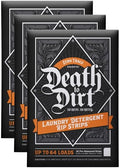 Death to Dirt Laundry Detergent Sheets, 192 Loads, Tough on Stains and Odors, Gentle on Skin and Fabric, Plant-Based & Eco-Friendly, Zero Trace Unscented, 32ct (3 Pack)