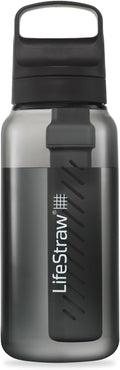 LifeStraw Go Series — BPA-Free Water Filter Bottle for Travel and Everyday Use removes Bacteria, Parasites and Microplastics, Improves Taste, 1L, Nordic Noir'