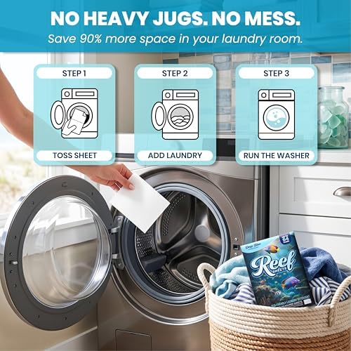 Reef Sheets Laundry Detergent Sheets, 3-Scent Bundle, 192 Loads