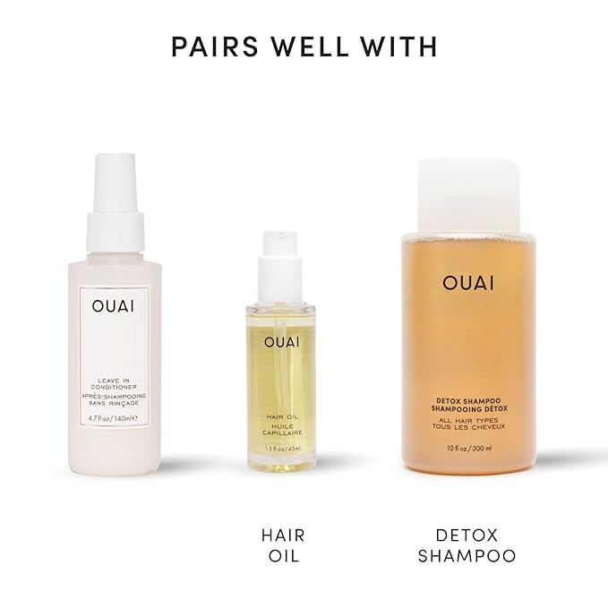OUAI Leave In Conditioner & Heat Protectant for Hair - Prep Hair for Styling or Use as Detangling Spray to Fight Frizz & Flyaways - No Parabens, Sulfates or Phthalates (4.7 oz)
