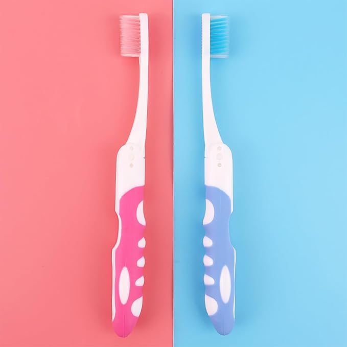 EasyHonor 20 Pack Bulk Travel Toothbrush with Folding Portable Design and Soft Bristles, for Camping, Hiking, Travel, School