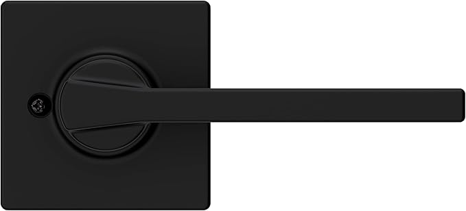Kwikset Casey Dummy-Door Handle,Single Sided Lever for Closets,French DoubleDoors,and Pantry,Matte Black Non-Turning Reversible Interior Push/Pull Lever, with Microban Protection (1 Count)(Pack of 2)