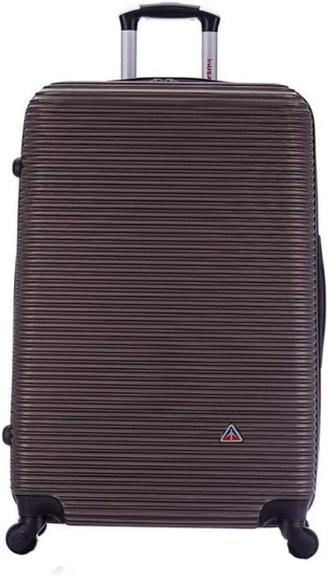 InUSA ROYAL Hardside Spinner Luggage with Ergonomic Handles | Spacious Travel Suitcase with Four Spinner Wheels and Studs | 28 Inch Large Hardside Spinner Luggage | Brown
