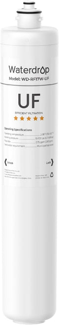Waterdrop RF17W-UF 0.01 μm Water Filter Replacement for Waterdrop 17UBW-UF Under Sink Water Filter, Reduces Lead, Chlorine, Bad Taste & Odor, 3 Years