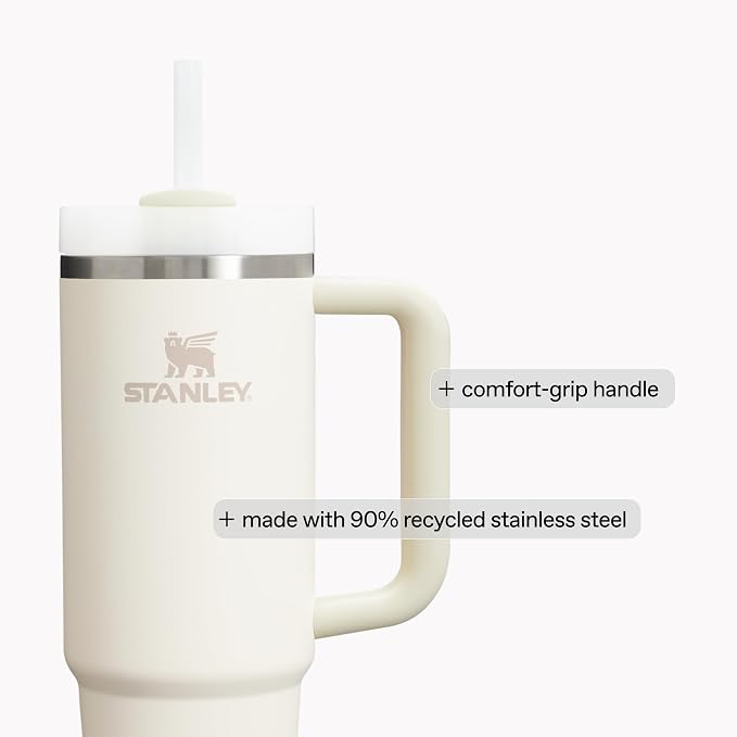 STANLEY Quencher H2.0 Tumbler with Handle and Straw 20 oz | Flowstate 3-Position Lid | Cup Holder Compatible for Travel | Insulated Stainless Steel Cup | BPA-Free | Blue Dream Stone