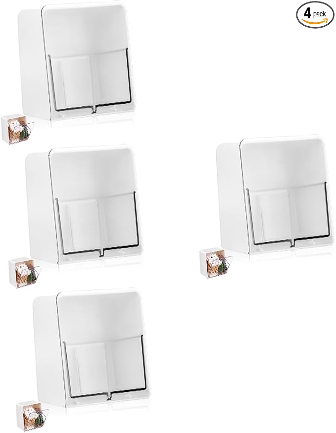 MAGICLULU 4pcs Cotton Swab Holder Double Compartments Space-saving Design for Organized Bathroom and Vanity Storage Capacity Cotton Pad and Dispenser Panel for Easy Access