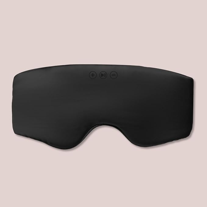 SilkSound 100% Mulberry Silk Bluetooth Sleep Mask, Skin-Friendly Sleeping Eyemask with Bluetooth Headphones, Sleep Gifts for Women, Silk Eyemask Headband Headphones for Sleeping Side Speakers