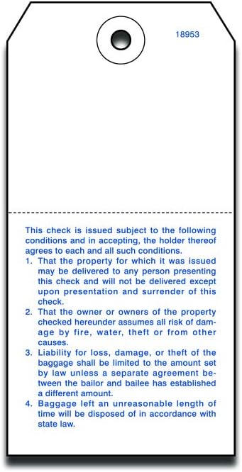 Hotel Luggage Claim Tags with Tear-Off Claim Ticket, Numbered Disposable Baggage Tags for Hotels, Valet, Concierge, Bell Desk & Guest Bag Storage – 1,000 Pack