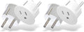 OREI American USA to European Plug Adapter – Type E/F schuko Plug Adapter - Use in Germany, France, & More - CE Certified – for Mobile, Laptop & Camera Chargers - 4 Pack