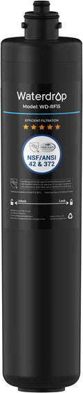 Waterdrop RF15 Water Filter Replacement for Waterdrop 15UA/15UB/15UC Under Sink Water Filter, Reduces PFOA/PFOS, PFAS, Lead, Chlorine, Bad Taste & Odor, NSF/ANSI 42 Certified, 2 Years