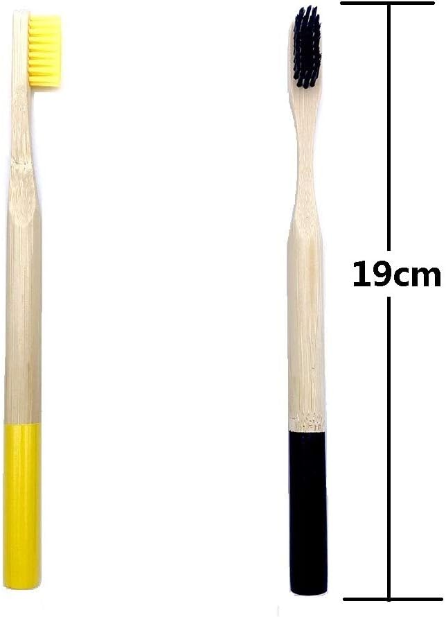 Toothbrush 10 Pcs for Adults Biodegradable Tooth Brush Set Organic Moso with Soft Nylon Bristles