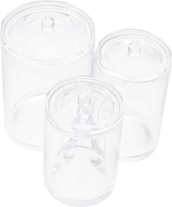 OUNONA 2pcs Bathroom Storage Organizer Box Cotton Swabs Container Cotton Rounds Reusable Holder